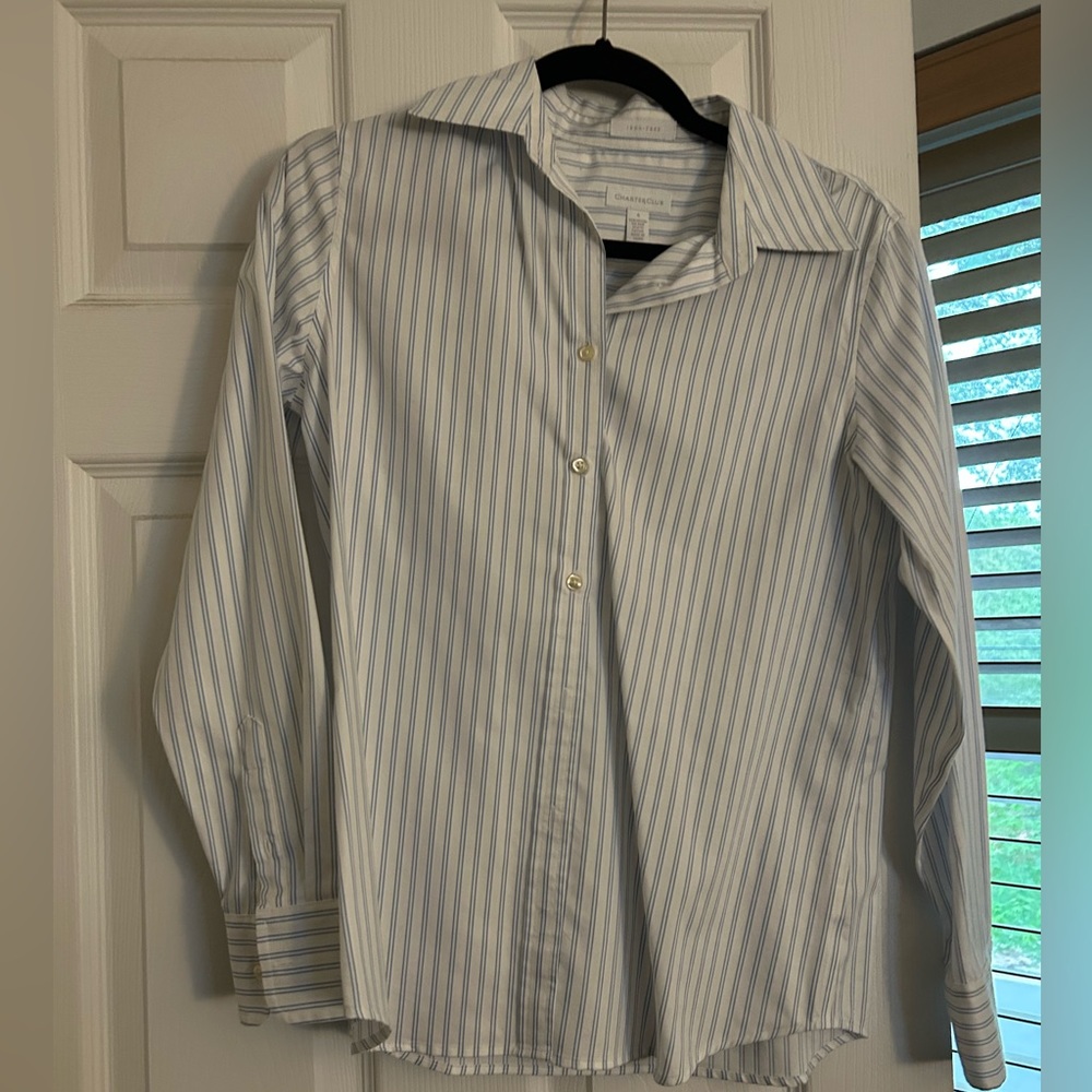 Charter Club Striped Button Down Shirt